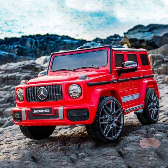 Chipolino Eлектрически джип Mercedes G63 AMG, Червен, EVA гуми, кожа