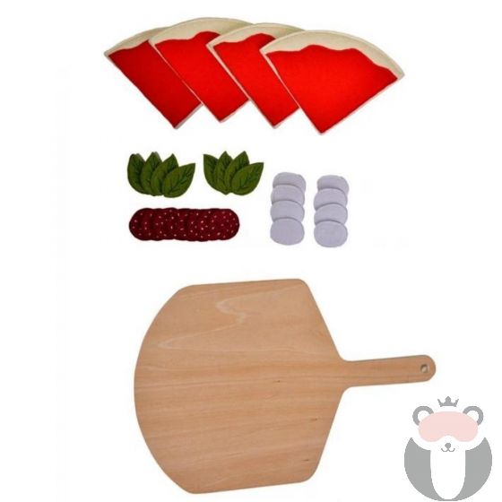 Дървен кухненски комплект - Пица с дъска за рязане, Classic World