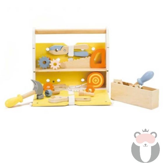 Classic World Модерна дървена кутия с инструменти за деца 