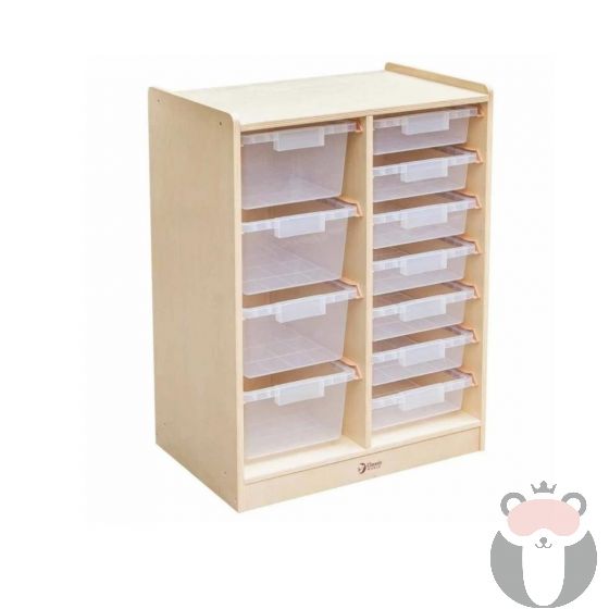 Дървен скрин с кутии за съхранение на играчки Classic World Educational