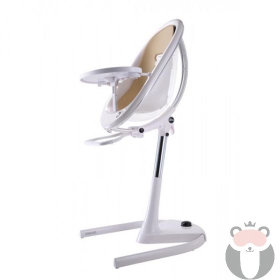 Mima Мултифункционален детски стол за хранене с бяла рамка Moon, Latte