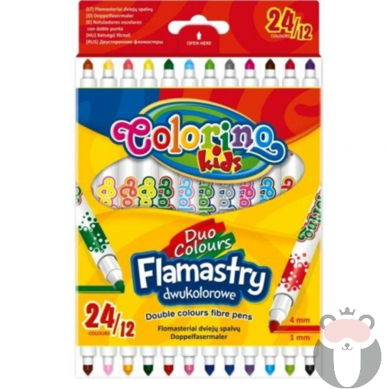 Colorino Флумастри двувърхи 12 бр. 24 цвята 