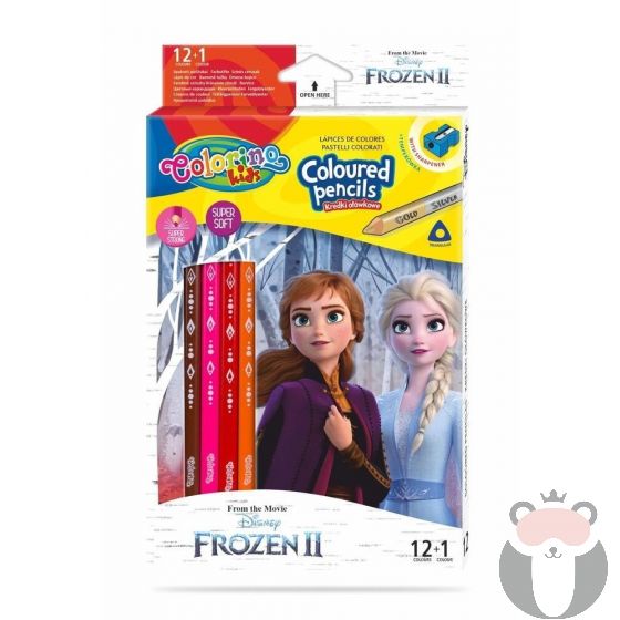 Colorino Цветни моливи 12 +1 цвята и острилка Frozen Disney