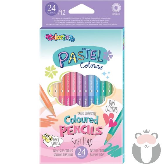 Colorino Цветни моливи пастелни цветове 24 цвятаy