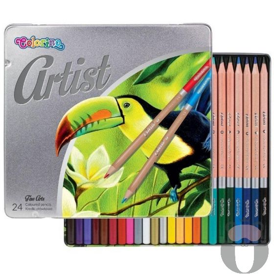 Colorino Цветни моливи Artist 24 цвята в метална кутия