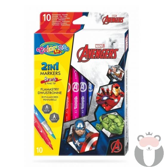  Colorino Двувърхи флумастери The Avengers 10 цвята Disney