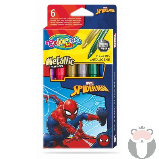 Colorino Флумастери 6 металик цвята Spiderman Disney