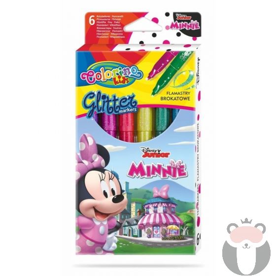 Colorino Флумастери 6 брокатни цвята Minnie Mouse Disney.