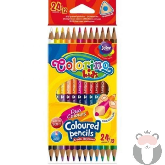 Colorino Цветни моливи 24 цвята, 12 бр.