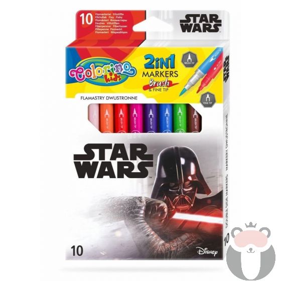 Colorino Двувърхи флумастери 10 цвята Star Wars Disney