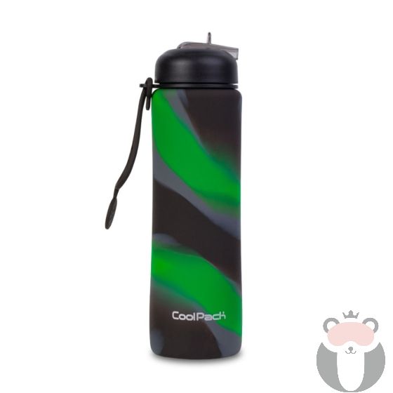 COOLPACK Сгъваема силиконова бутилка PUMP - Boys Zebra Green