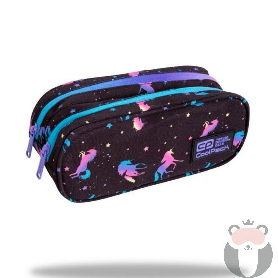  COOLPACK Ученически несесер с два ципа CLEVER - DARK UNICORN