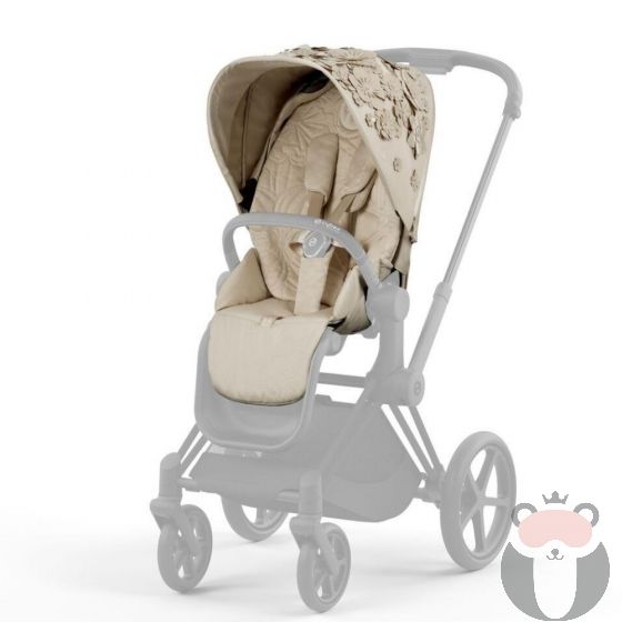  Cybex Тапицерия за седалка Priam 4 и e-Priam Seat pack Lux SIMPLY FLOWERS, Nude Beige
