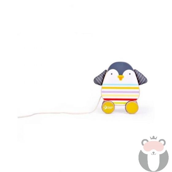Детско дървено пингвинче за дърпане, Classic World