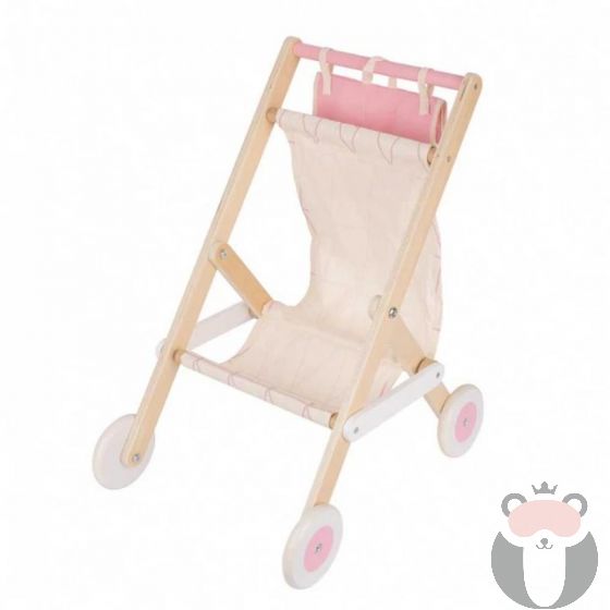 Детска дървена количка за кукли
