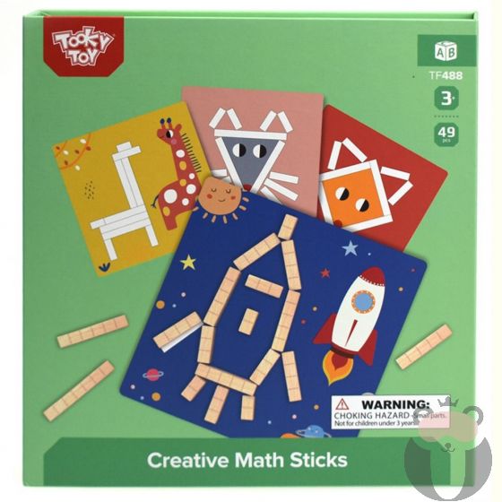 Креативна игра, Рисувай с магнитни математически пръчици, Tooky Toy