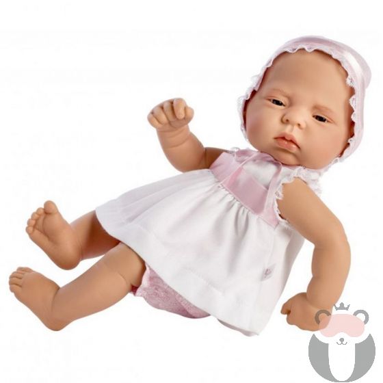 Кукла бебе  Лучия с бяла рокличка, Asi dolls