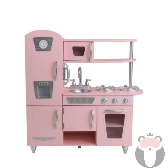 Детска дървена кухня - Винтидж в розово от KidKraft