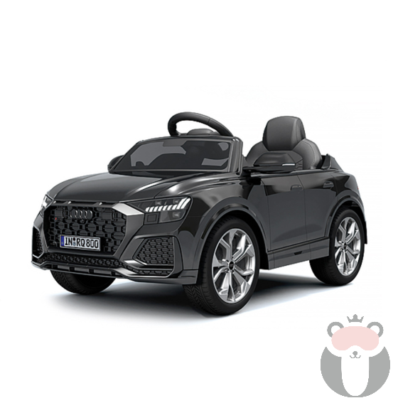 Chipolino Детска електрическа кола AUDI RS Q8 , черна, EVA гуми, кожа