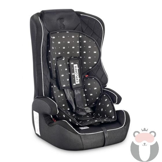 Lorelli Детско столче за кола Explorer, Black Crowns 9-36 кг.