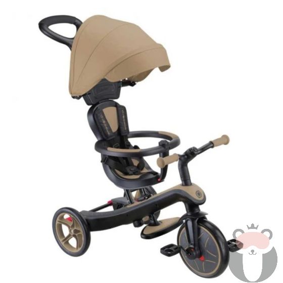 Globber Триколка 4 в 1 EXPLORER TRIKE със сенник в бежов цвят