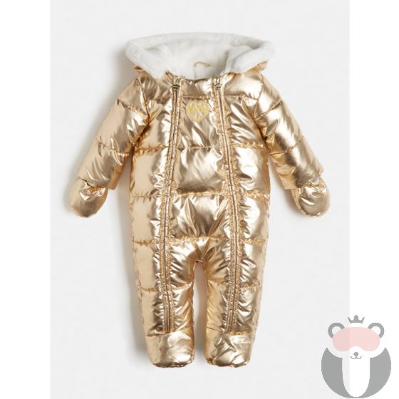 Guess Бебешки термокосмонавт с качулка за момиче Gold