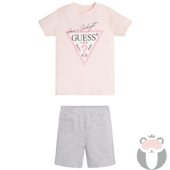 Guess Детска пижама с къс ръкав, 3 части за момиче