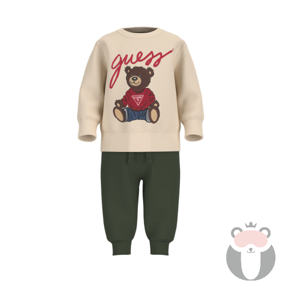 Guess Bear Бебешки сет за момче BONE SAND