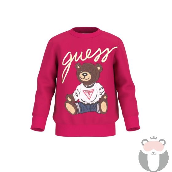 Guess Bear Плътна блуза с мече CHERRY PASSION