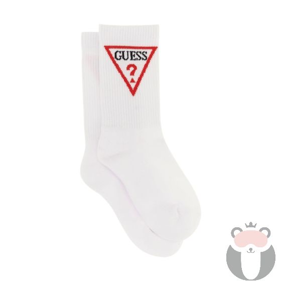 Guess Детски бели чорапи унисекс PURE WHITE