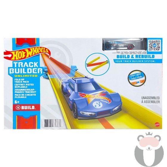 Hot Wheels Комплект за писта Mattel Build Fold Up Track Pack, с 1 кола