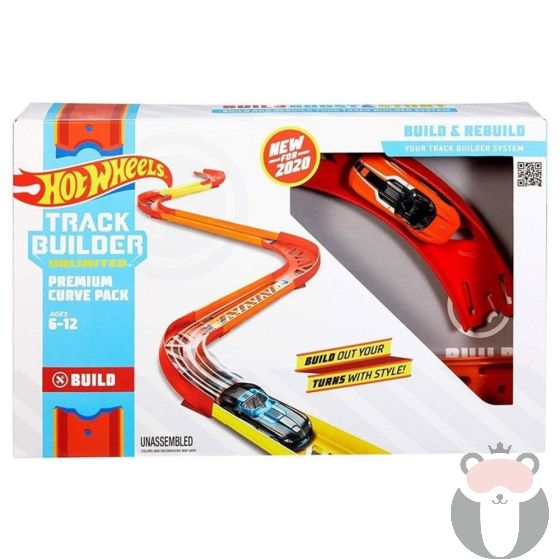 Hot Wheels Комплект за писта Mattel Build Premium Curve Pack, с 1 кола