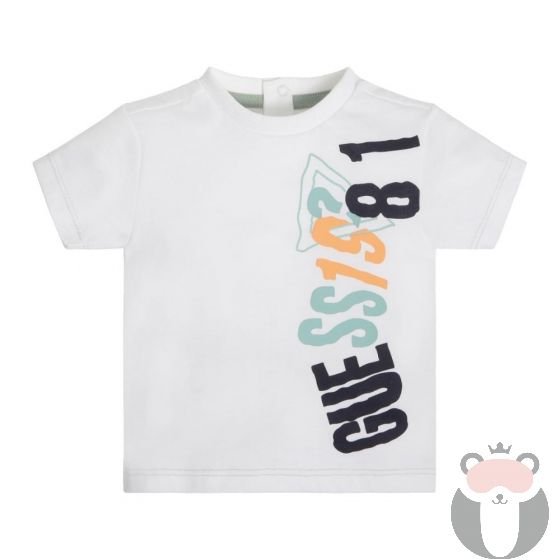 Guess Бебешка тениска за момче Pure White Smart 