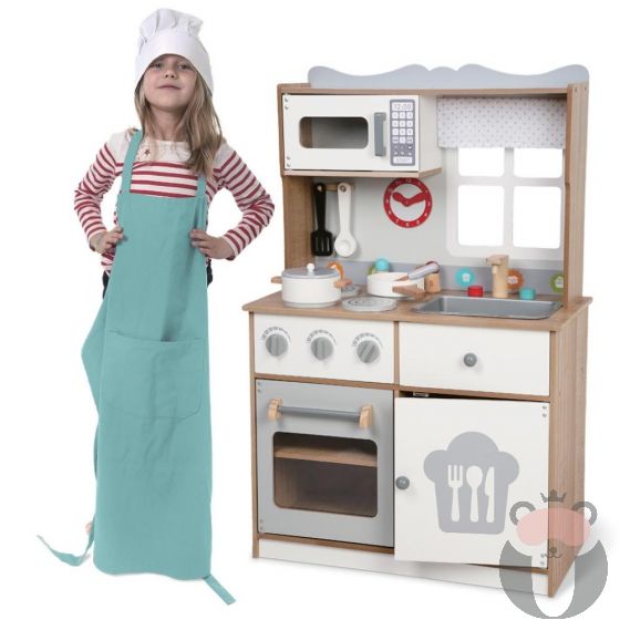 Moni Детска дървена кухня с прибори 7253