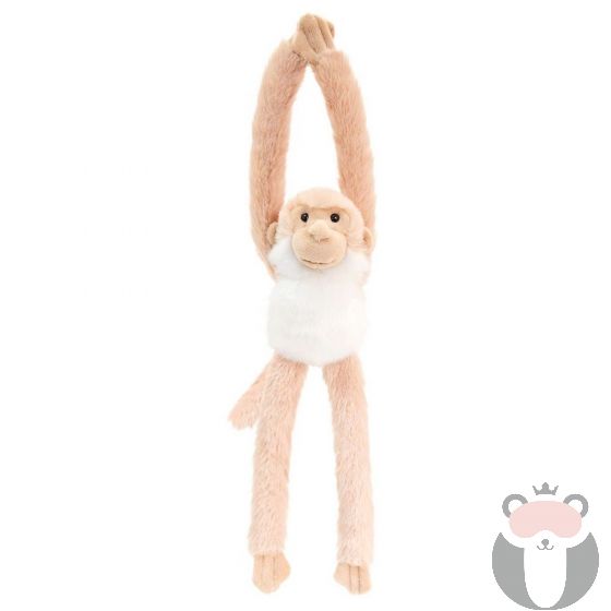 Плюшена играчка маймунка със звук, 47 см, бялo и кафяво, Keel Toys