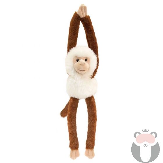 Плюшена играчка маймунка със звук, 47 см, бяло и тъмно кафяво, Keel Toys