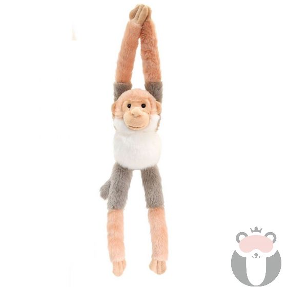 Плюшена играчка маймунка със звук, 47 см, бялo и сиво., Keel Toys