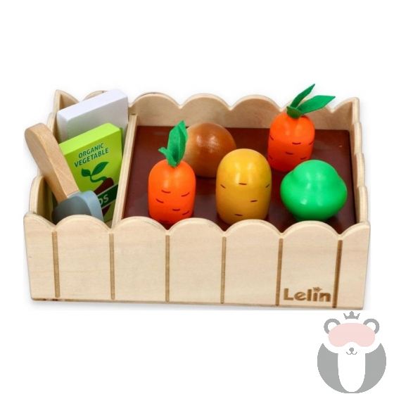 Дървена играчка - Моята зеленчукова градина, Lelin Toys