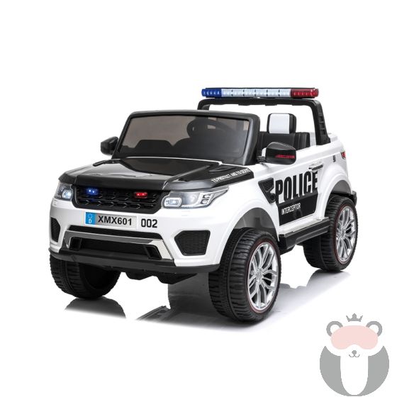 Chipolino Акумулаторен бял джип за две деца ПОЛИЦИЯ с дистанционно управление
