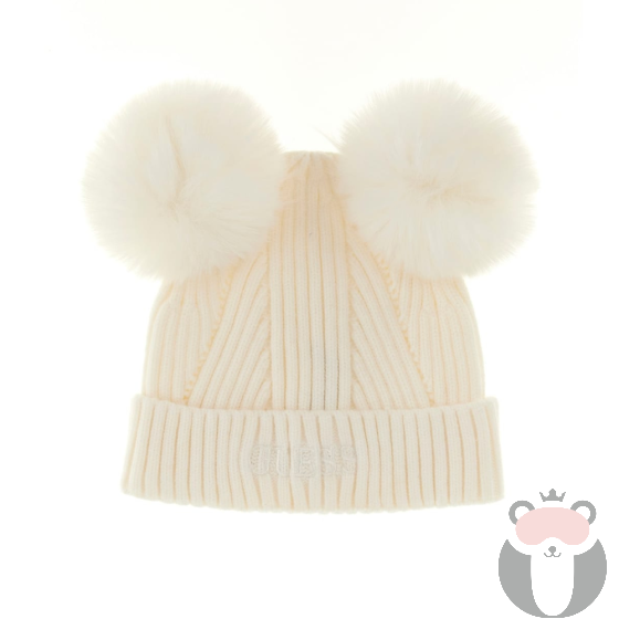 Guess Шапка с помпони CREAM WHITE