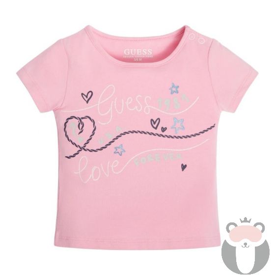 Guess Smart Бебешка тениска за момиче PINKY FLOWER