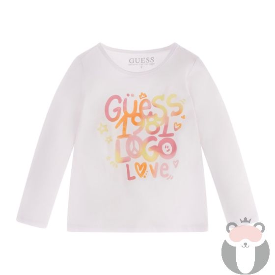 Guess Детска блуза с дълъг ръкав Logo Love