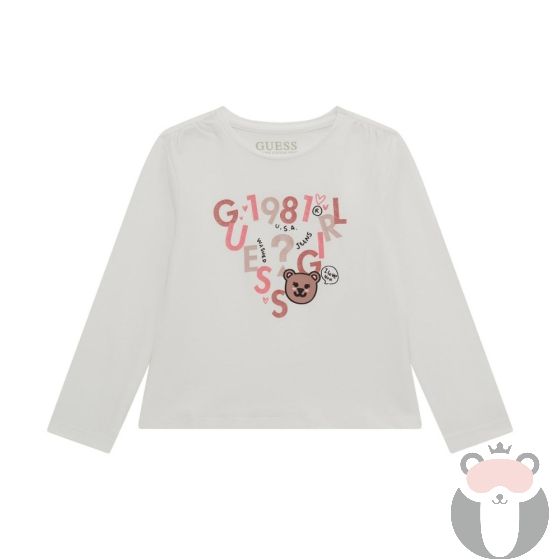Guess Детска блуза с дълъг ръкав за момиче Sweet Bear