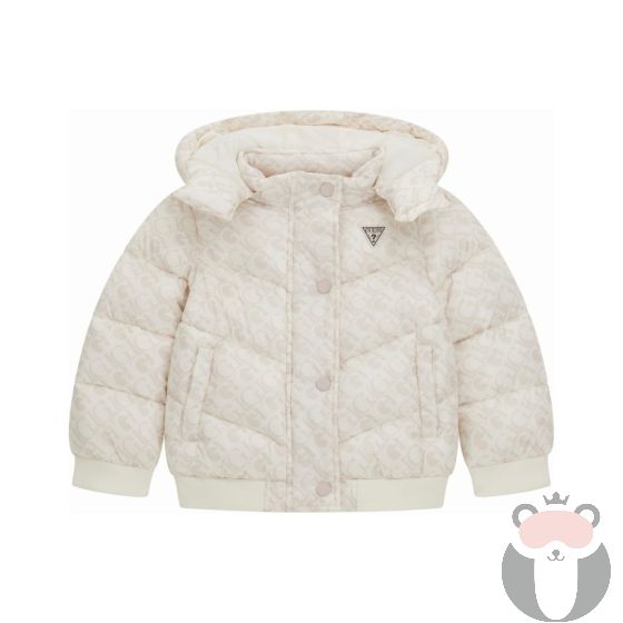 Guess Детско преходно яке с качулка за момиче GJ CREAM STRIPS