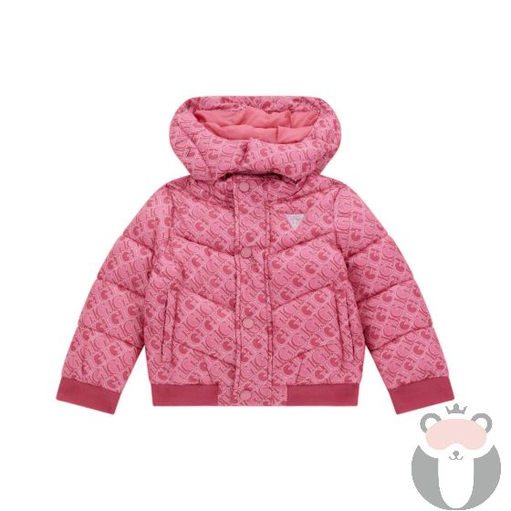 Guess Детско преходно яке с качулка за момиче GJ DIAGONAL CORAL