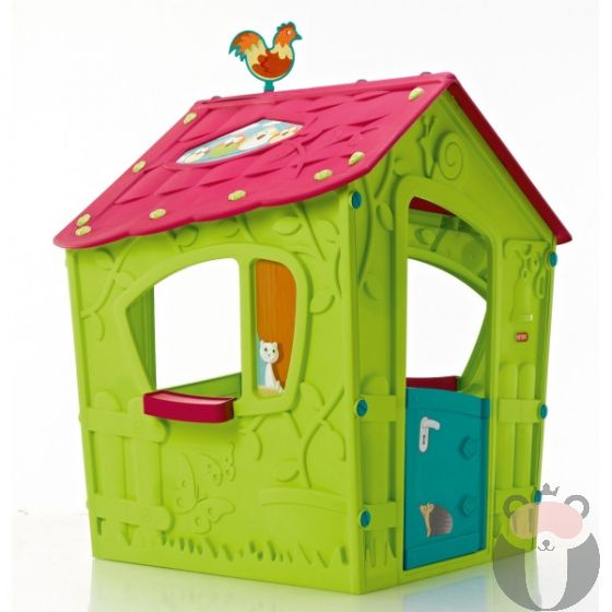 Keter Magic Playhouse пластмасова къща за игра зелено/синьо/розово