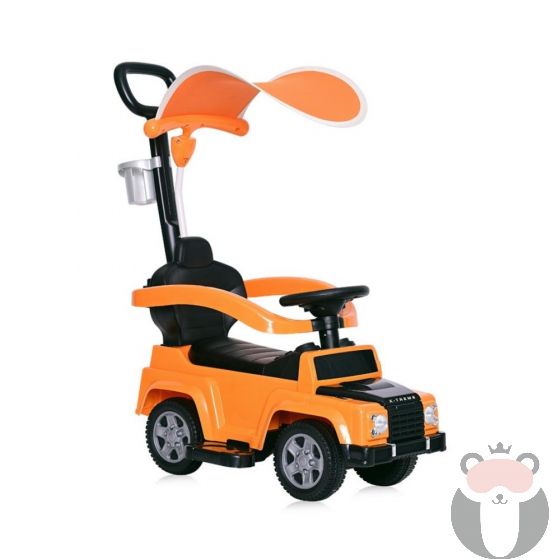 Lorelli Детска кола за яздене X-Treme, с дръжка и сенник, Оранжева