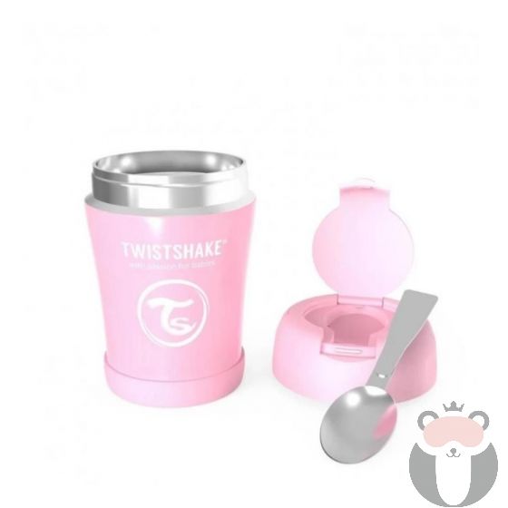 Контейнер за храна от неръждаема стомана 6+ месеца розов Twistshake