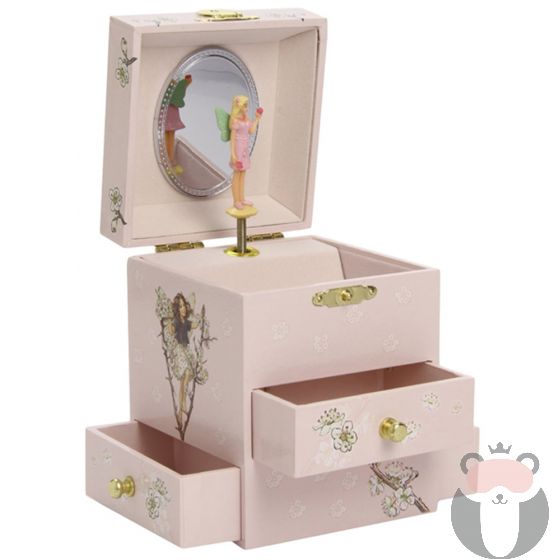 Музикална кутия с чекмеджета Феята на цветята - Фигура Фея