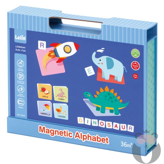 Магнитна книга-куфар, Букви, срички и думи на английски език, Lelin Toys
